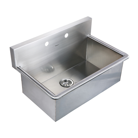WHITEHAUS Brushed SS Commercial Drop-In Or Wall Mount Utility Sink, Brushed SS WHNC3120